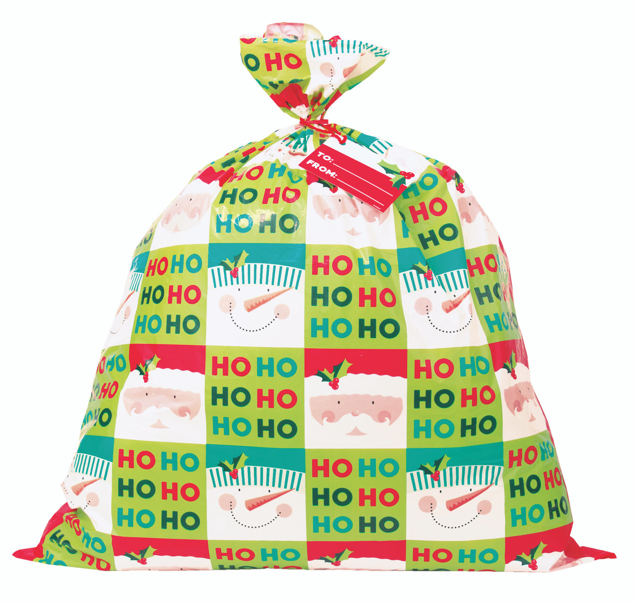 Jumbo Santa Ho Ho Ho Plastic Christmas Gift Bag f