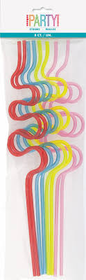 Plastic Squiggle Silly Straws