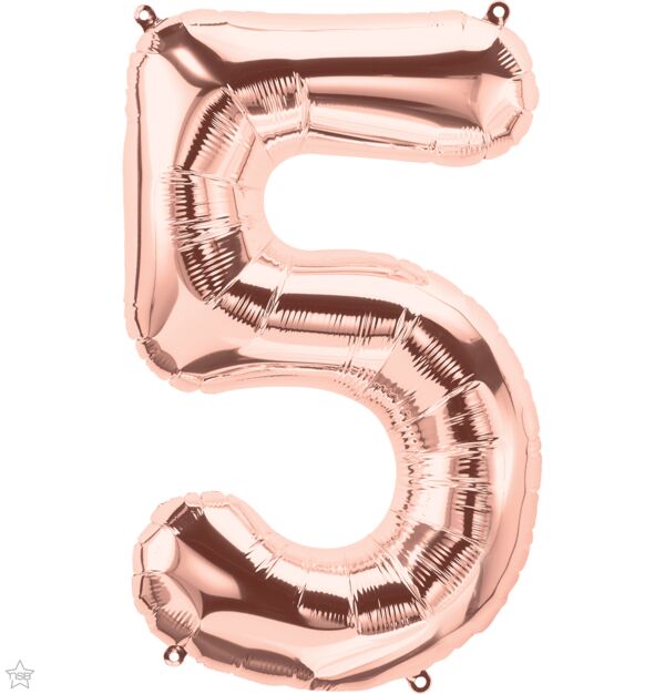 Rose Gold Number 5 Balloon