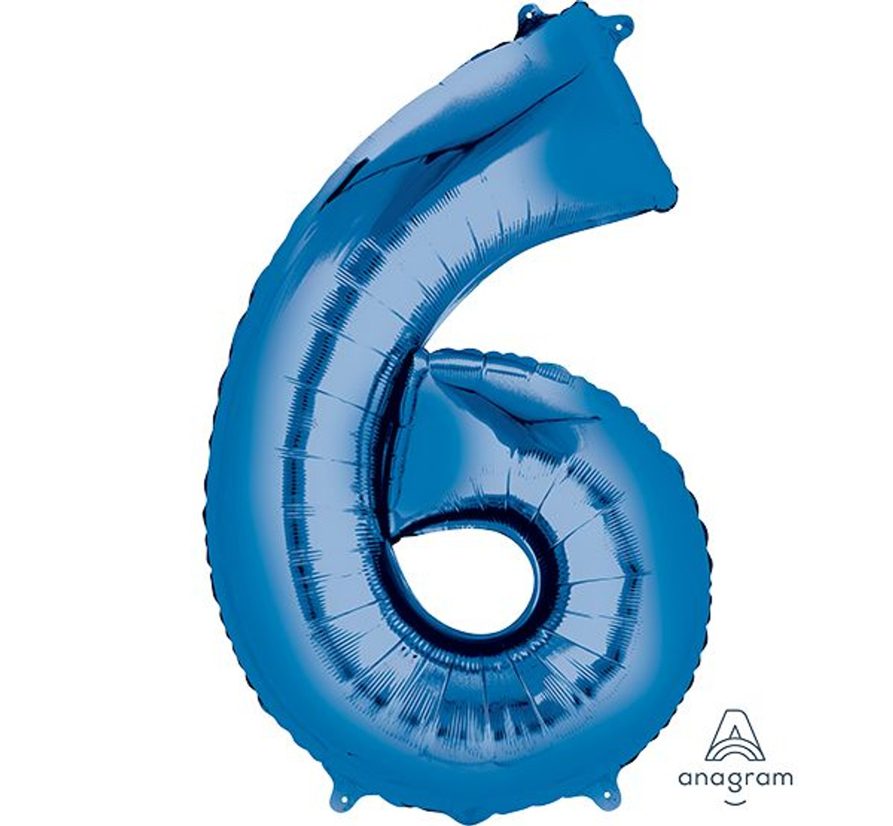 Blue Number 6 Balloon