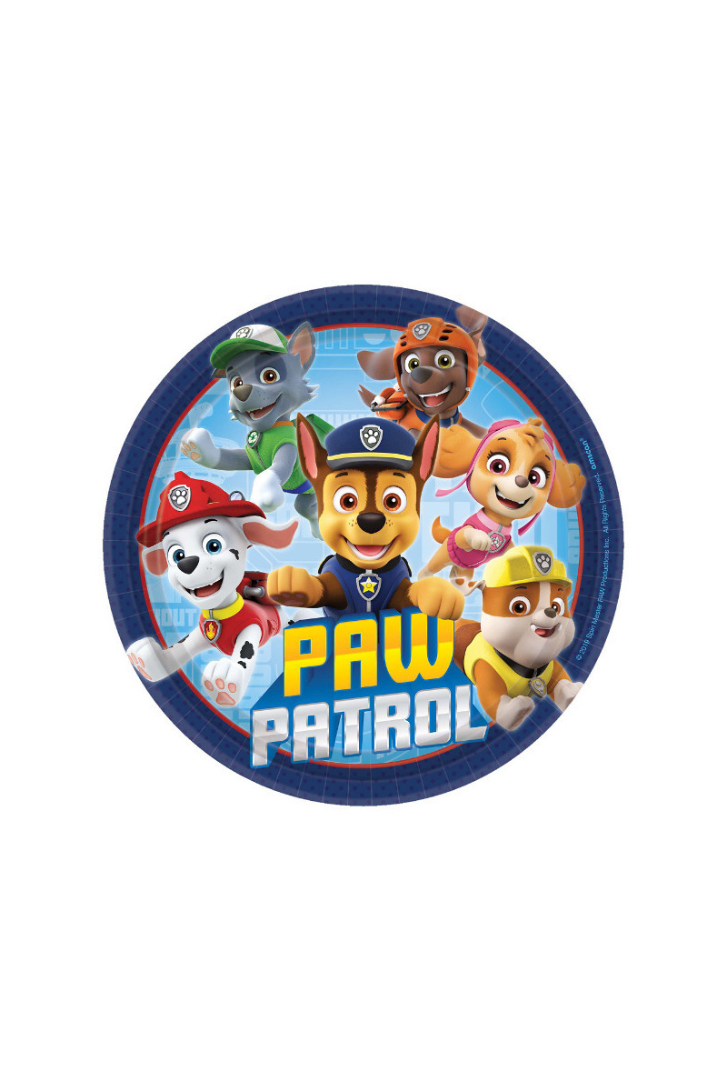 Paw Patrol 8 count 7 inches plates
