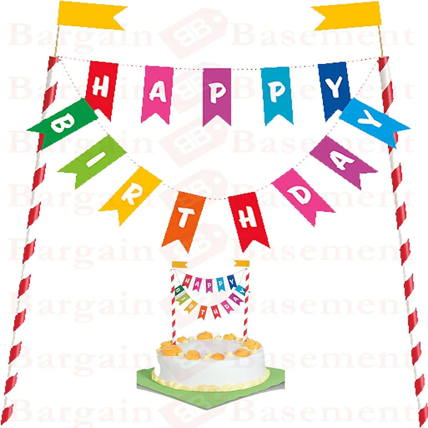 Happy Birthday Bunting Cake Topper