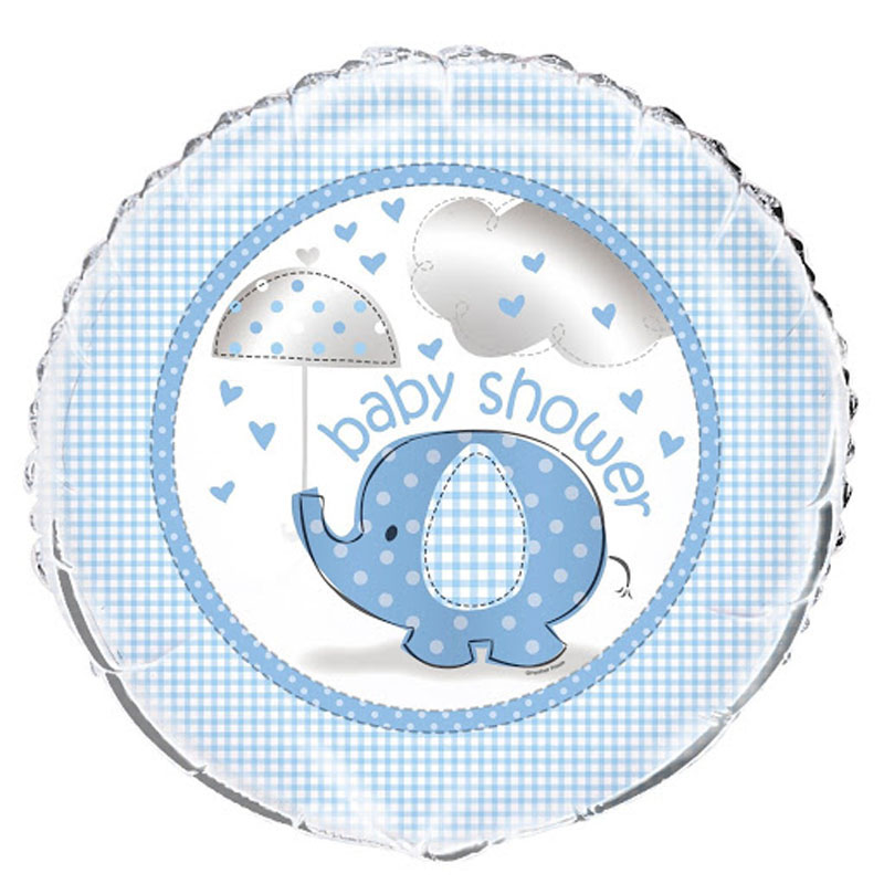 Foil Elephant Baby Shower Balloon Blue 18in