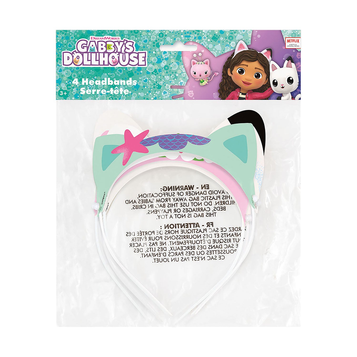 Gabby's Dollhouse 4 count headbands