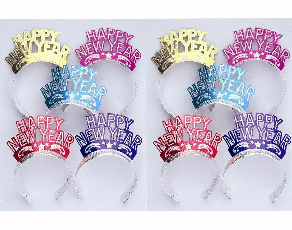 Happy New Year Glitter Multicolor Tiaras