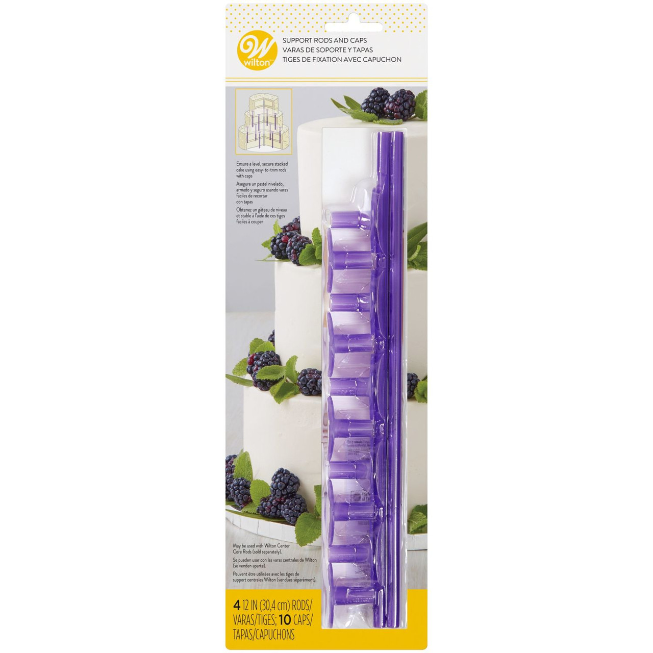Wilton Support Rods and caps (4 count 12inches)