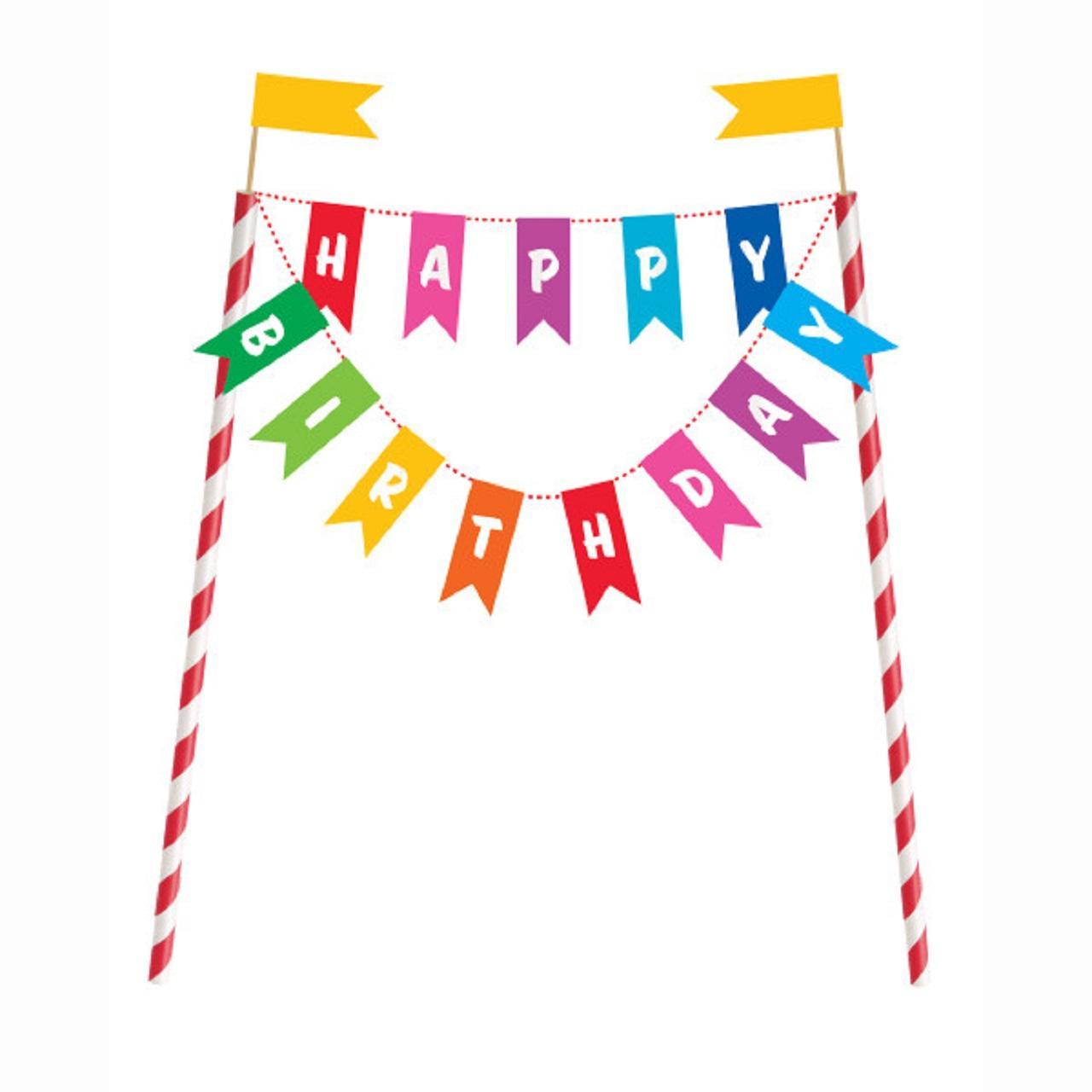 Happy Birthday Bunting Cake Topper