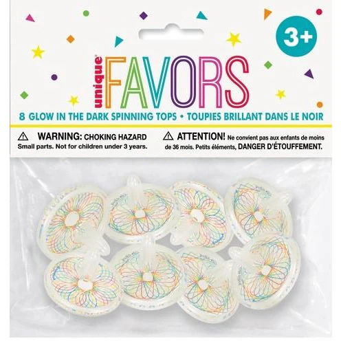 Glow in the dark spinning tops