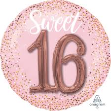 Sixteen Blush Jumbo Shaped Foil Balloon