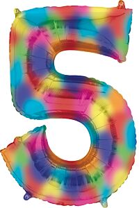 Rainbow Number 5 Balloon