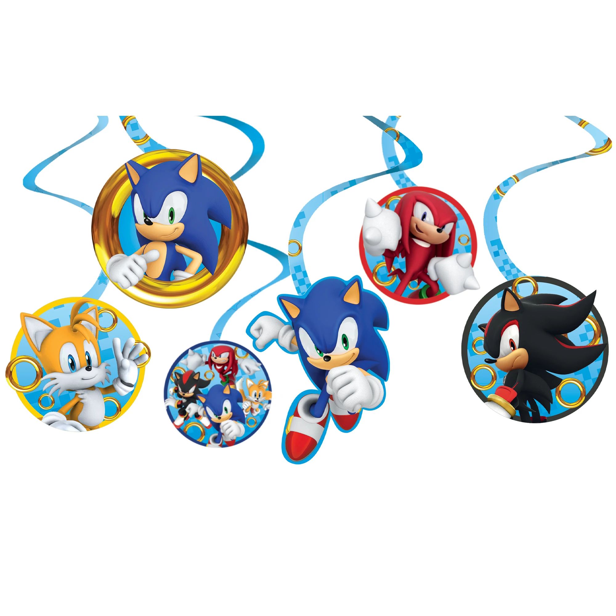 Sonic the Hedgehog Swirl decorations 12 pieces