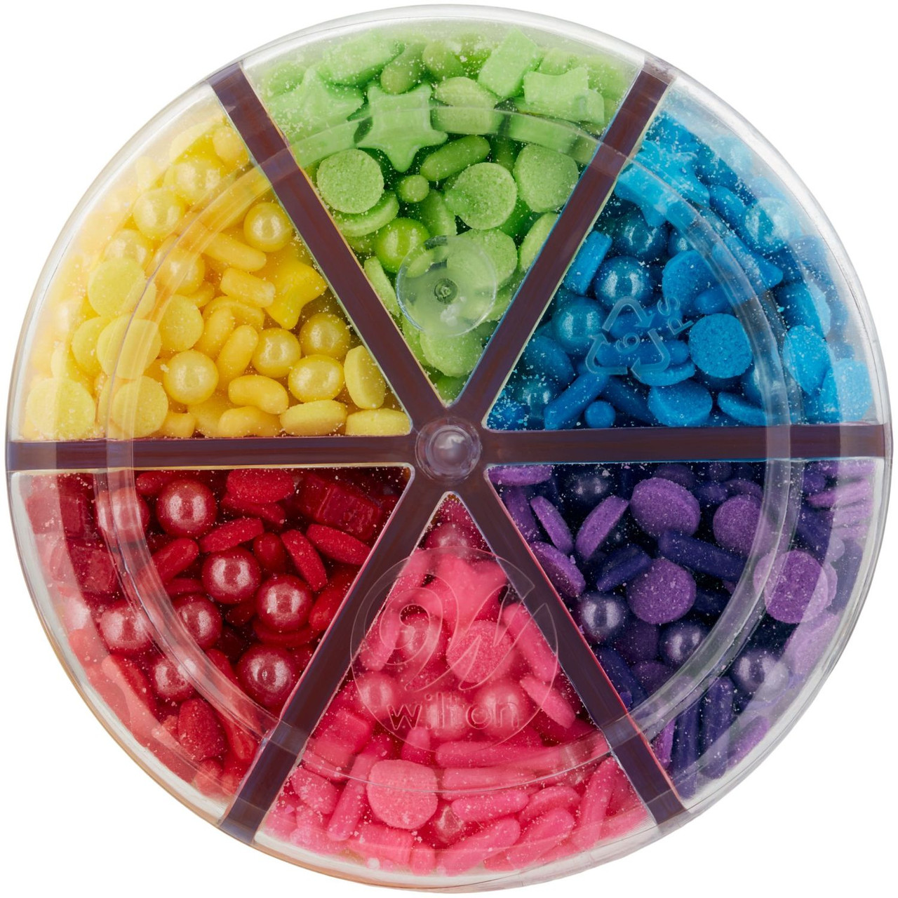 Wilton 6-Cell Rainbow Medley Sprinkles Mix with Turning Lid, 6.56 oz.