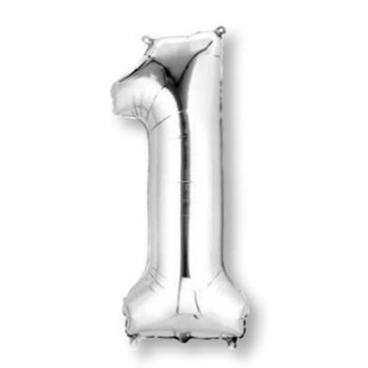 Silver Number 1 Shaped Foil Balloon