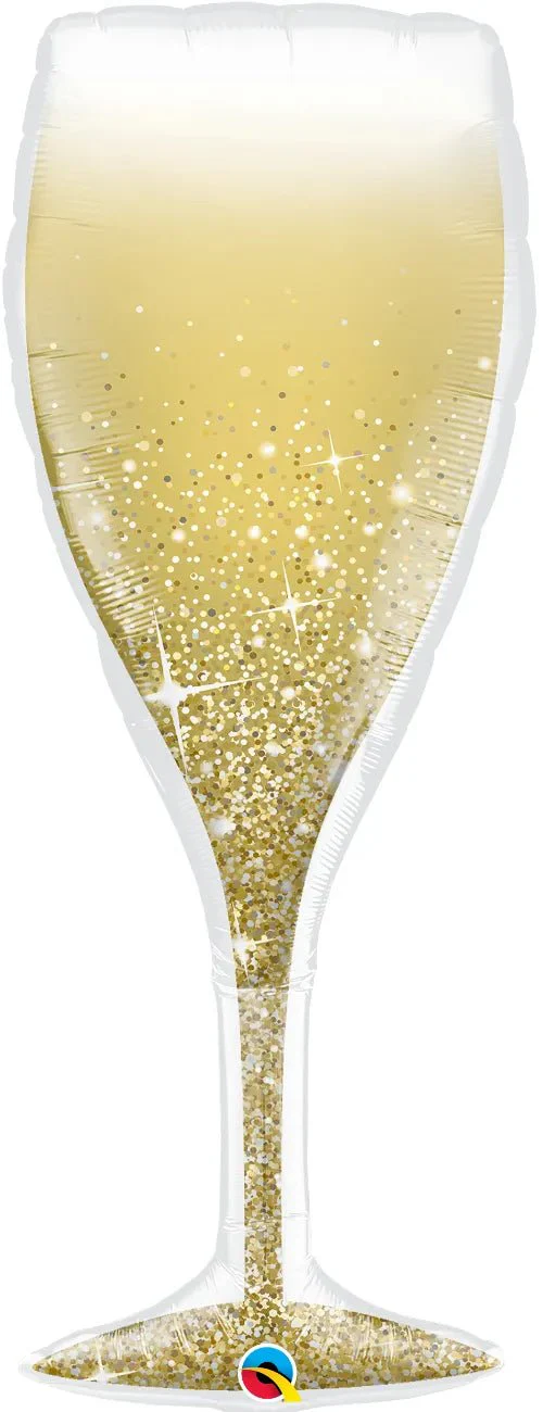 Golden Bubbly Wine Glass