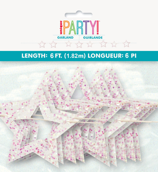 Pink Glitter Star Banner