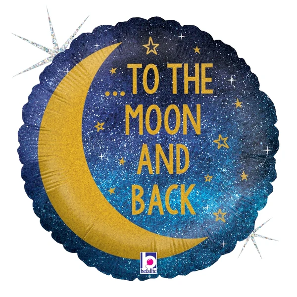 Love you to the moon and back foil balloon.