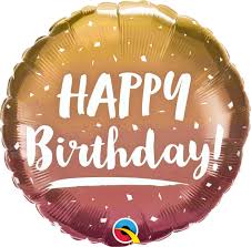 18 inch Round Birthday Gold & Roser Gold  Foil Balloon