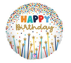18 inch Birthday Star Candles Foil Balloon