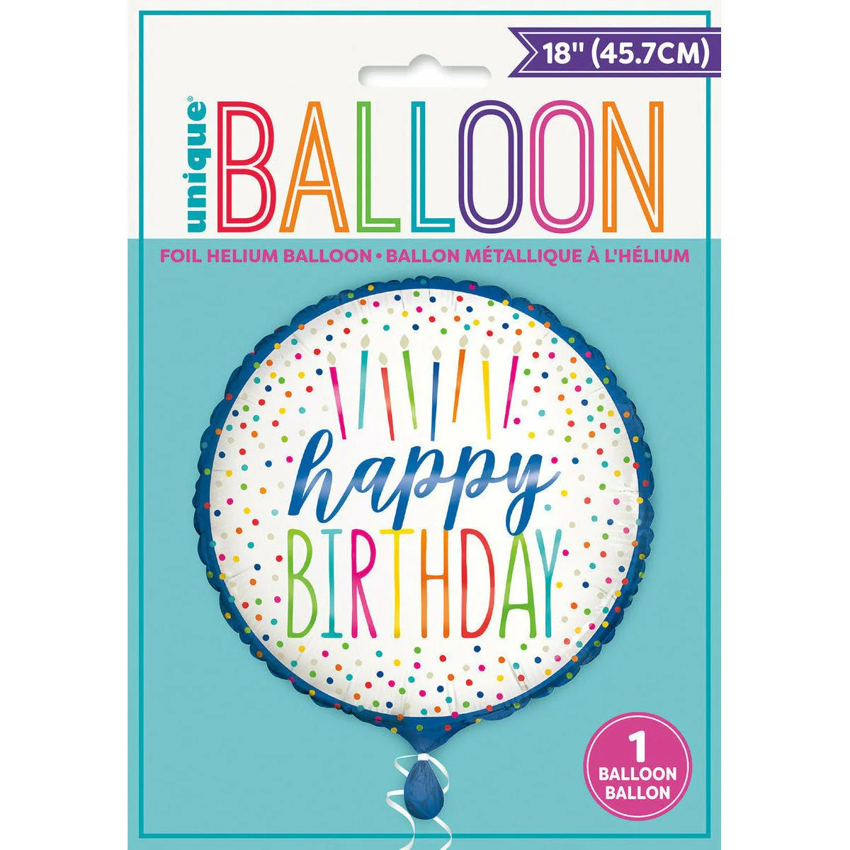 HBD Blue Confetti 18'' Foil Balloon