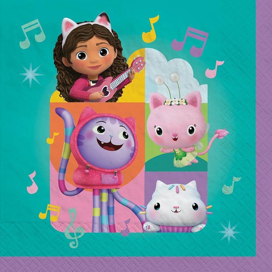 Gabby's dollhouse 16 count 2 ply Beverage napkins