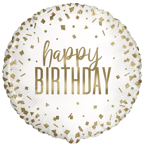 Gold & White 18'' Foil Balloon