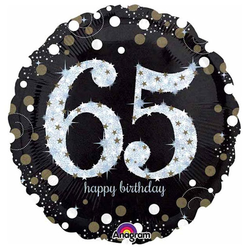 Happy birthday numbers foil balloon.