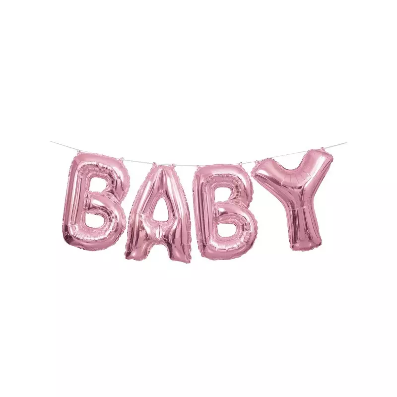 Unique Baby Balloon Banner Kit Pink