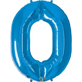 Blue Number 0 Shaped Foil Balloon