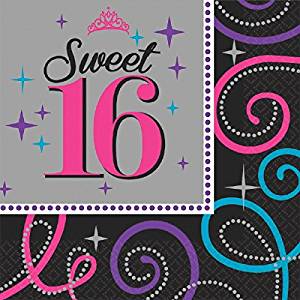 Sweet sixteen celebration 16 count 2 ply Lunch na