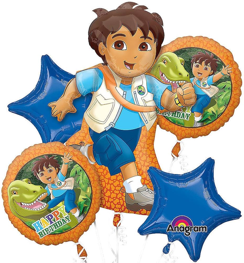Go Diego Go Happy Birthday Foil Balloon Bouquet