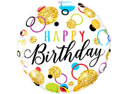 Qualatex. Happy Birthday Glitter Dots