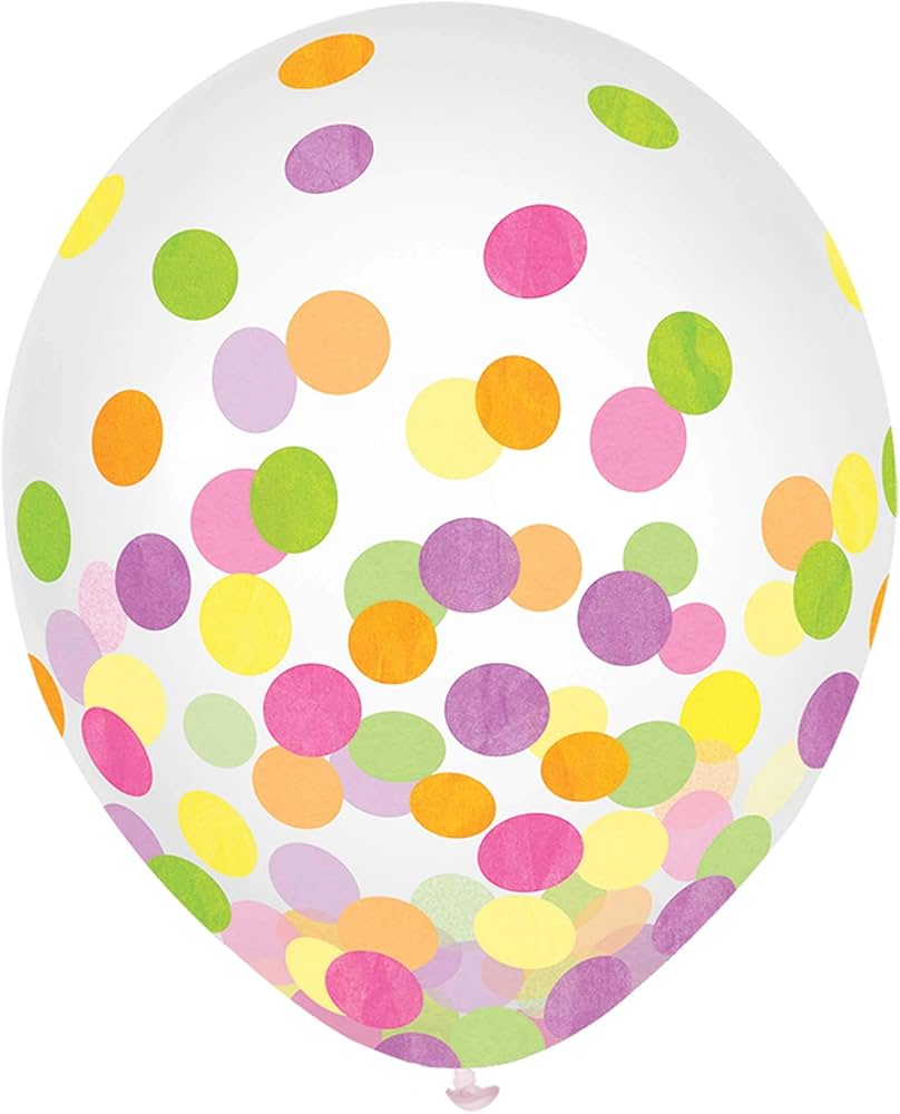 Neon Rainbow 12Inch Latex Confetti Balloon