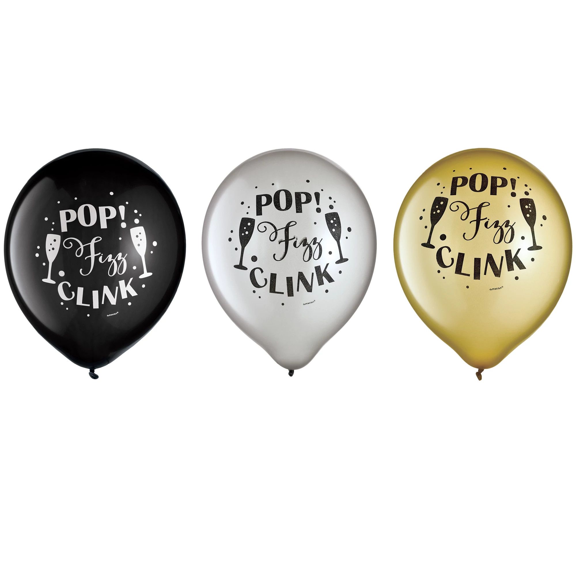 Pop Fizz Clink 15 pieces 12inches latex balloons