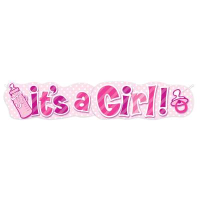 Paper It's a Girl Baby Shower Banner