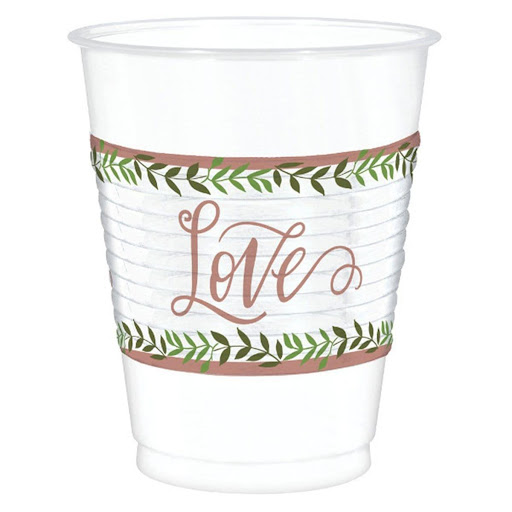 Love 25 Count Plastic cups 16 ounces