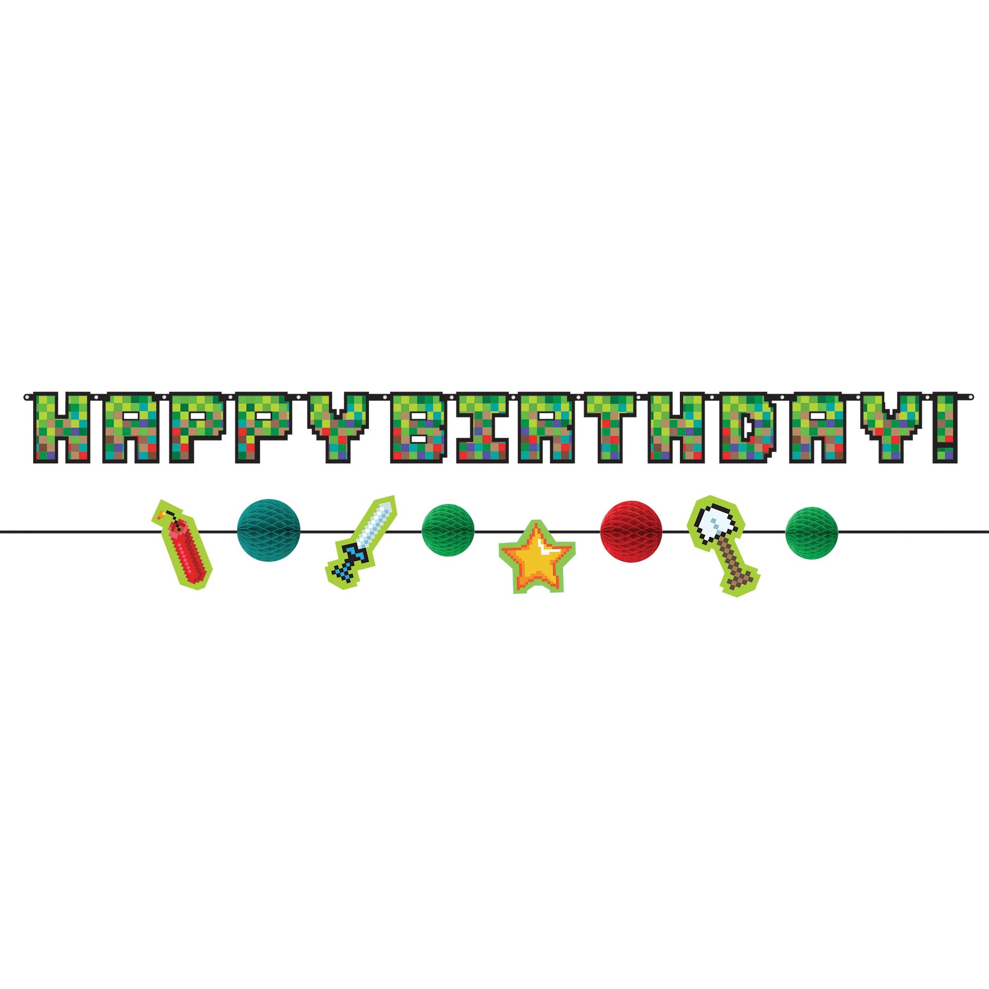 Minecraft Happy Birthday Jumbo banner