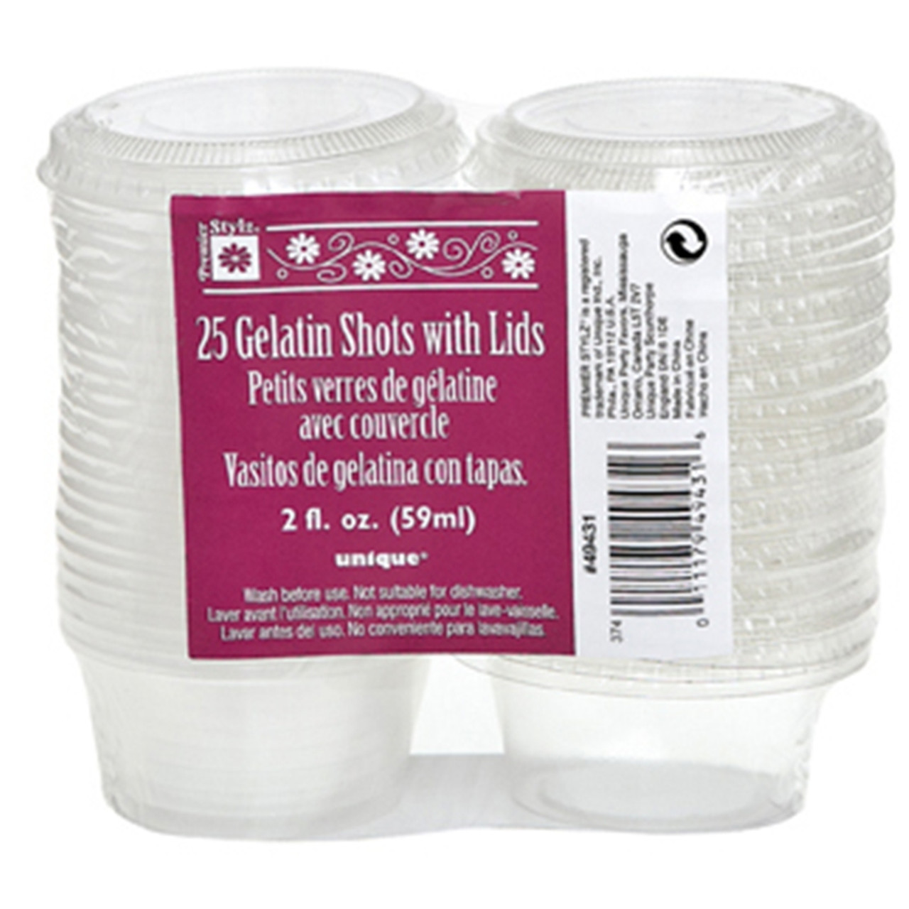 Gelatin Shot Cups & Lids
