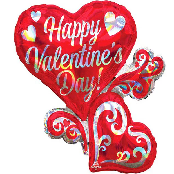 Supershape Happy Valentines Day Swirly Hearts Hol