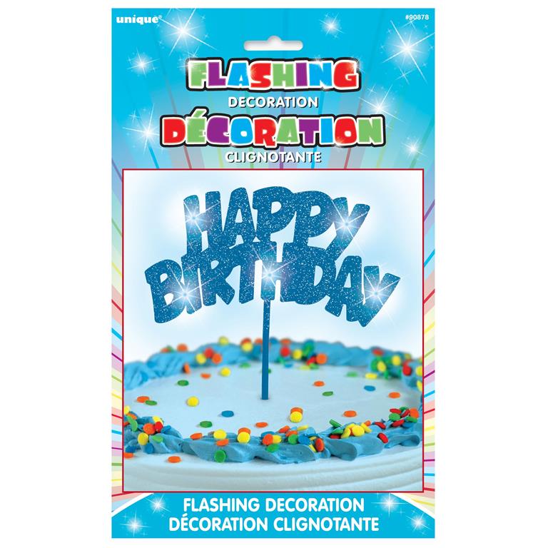 Happy Birthday Flashing Decoration Blue