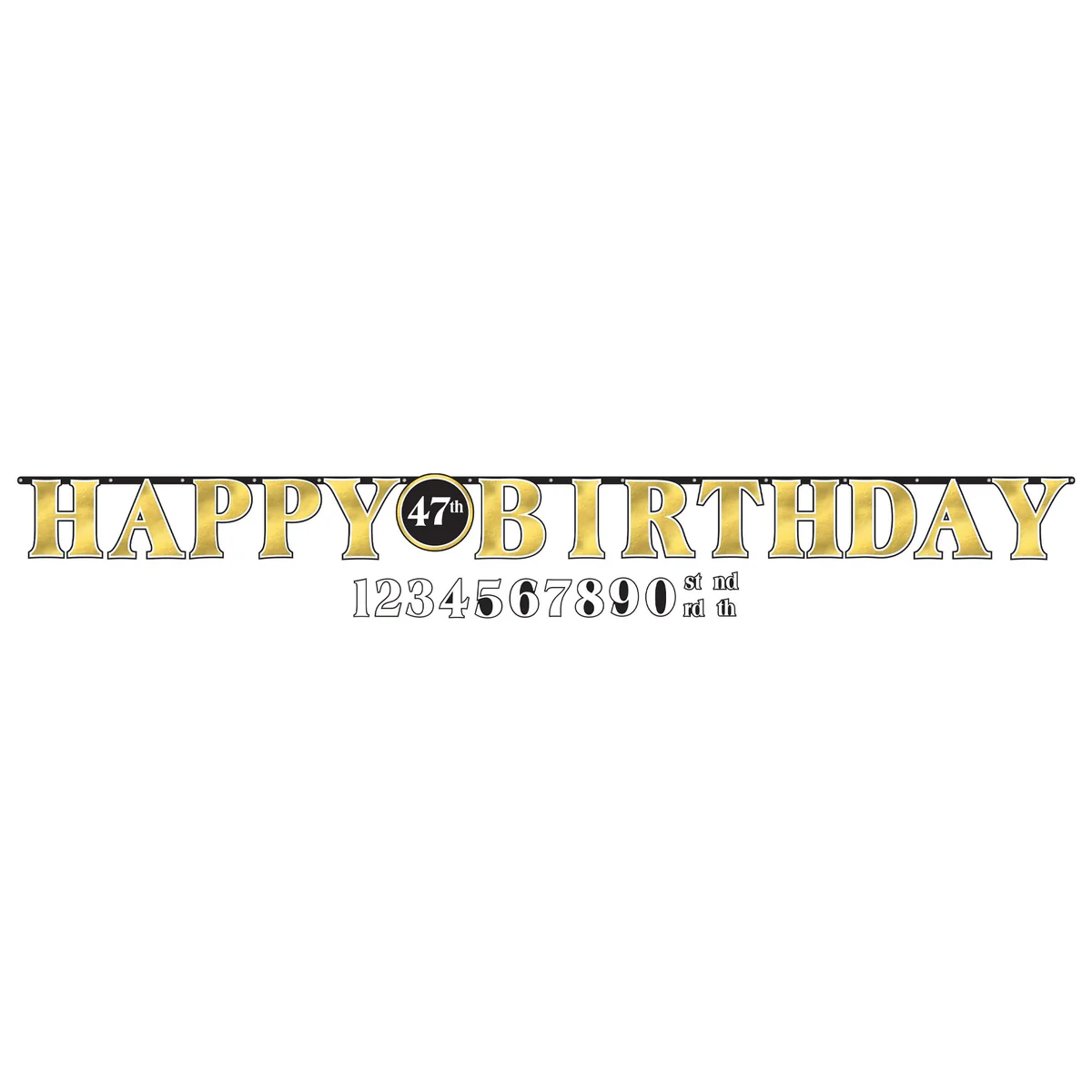 Gold/Black Happy Birthday Age Jumbo Banner Kit