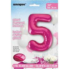 Pink #5 Number Balloon