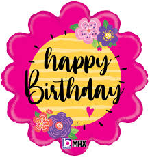 18inch Happy Birthday Flowers Balloon
