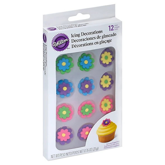 Wilton Multi Colored Flower Icing Decorations