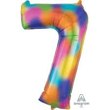Rainbow Number 7 Balloon