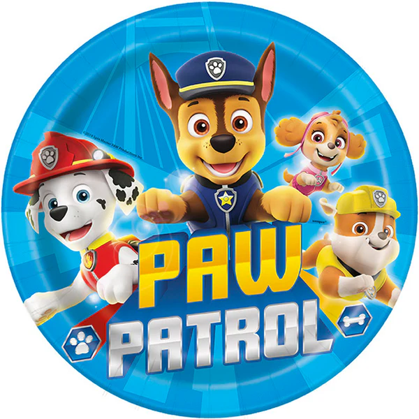 Paw Patrol Round Dinner Plates8 pcs 9''