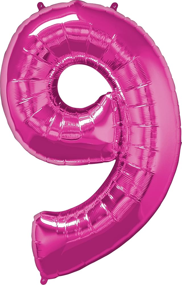Number #9 Pink Foil Balloon