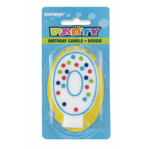 Polka Dot Numbered Birthday Candle #0