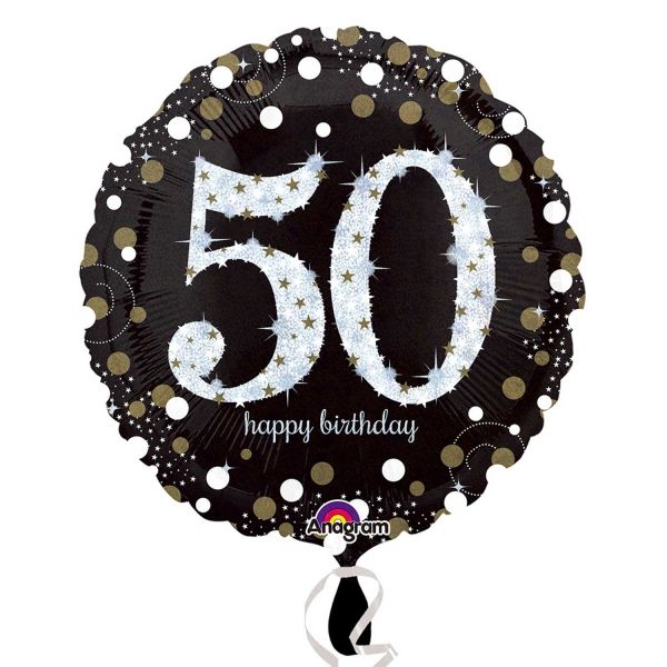 Happy birthday numbers foil balloon.