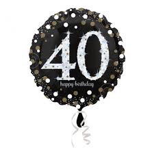 Happy birthday numbers foil balloon.