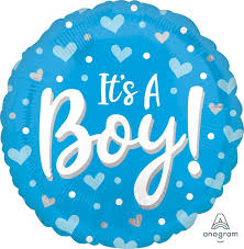 It's a boy heart 18'' foil bln